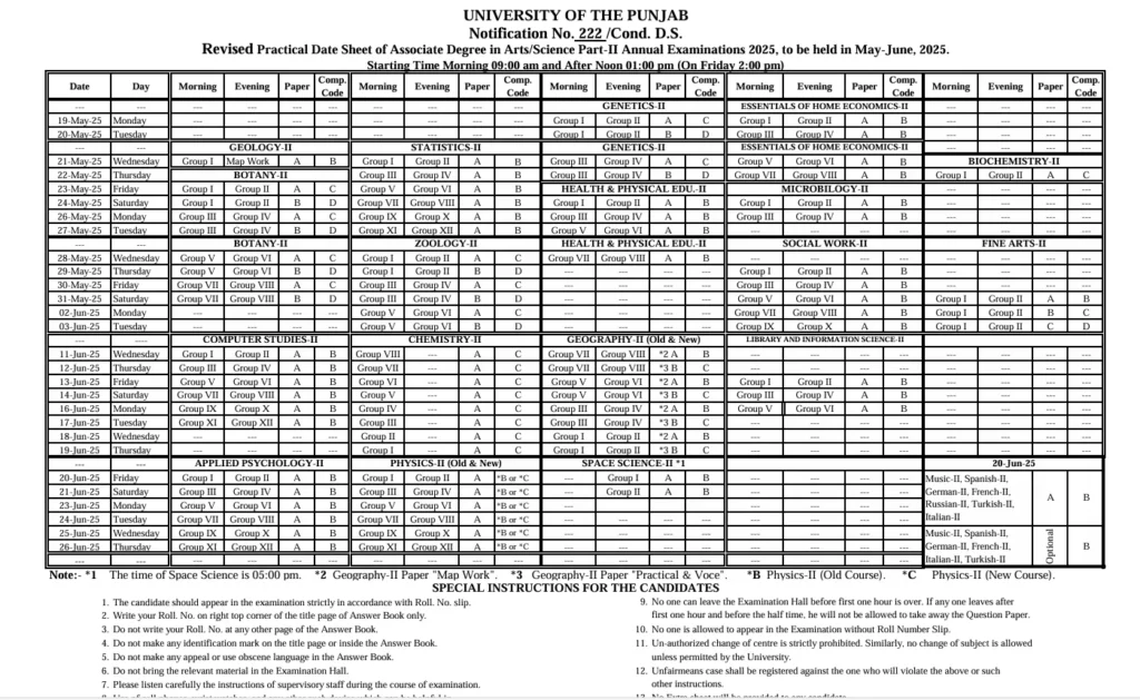 Revised Practical Date Sheet ADP-2 Exam 2025 1 Revised Practical Date Sheet ADP-2 Exam 2025