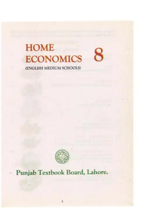 8th Class Home Economics PCTB Text Book 1 8th Class Home Economics PCTB Text Book