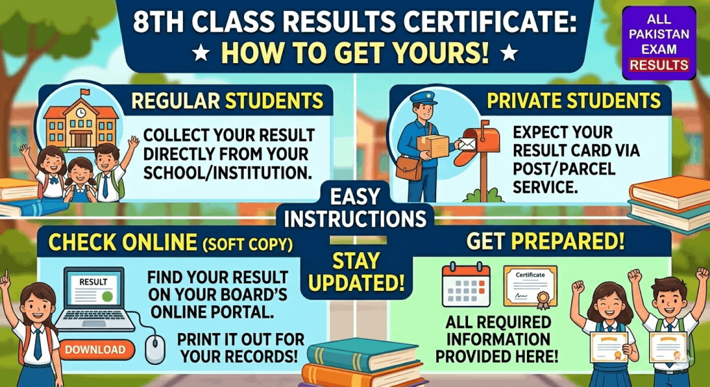 8th Class Result 2026 | Check Online by Roll Number & Name 2 How to Get Your 8th Class Result Card 2026