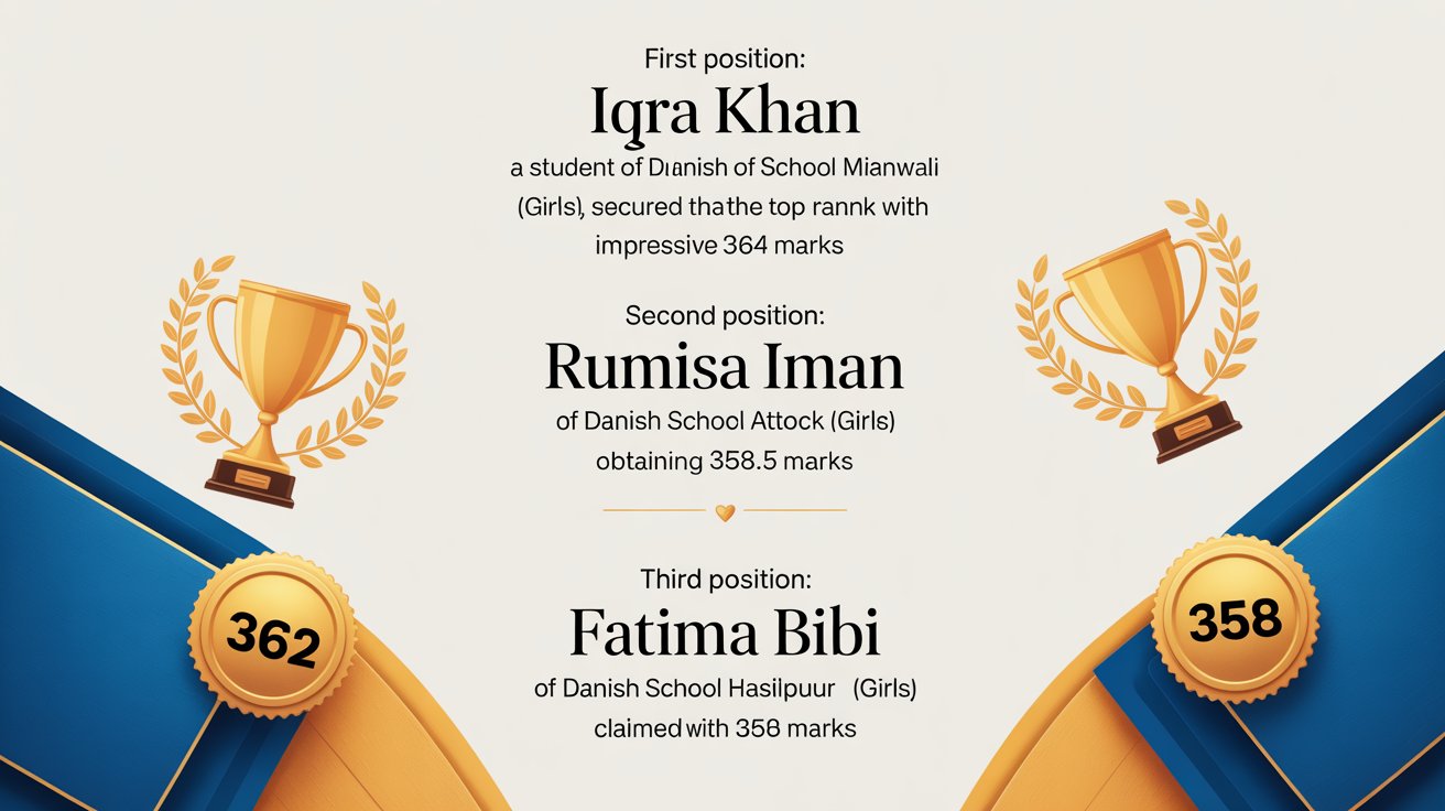 Top Position Holders 8th Class Result 2026 - PECTAA